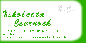 nikoletta csernoch business card